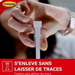 Languettes adhésives amovibles moyennes 3M Command - max 1,3kg 8 paires
