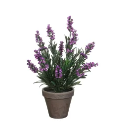 Lavande violet artificiel ø20 x h.33 cm en pot Stan gris ø11,5 cm