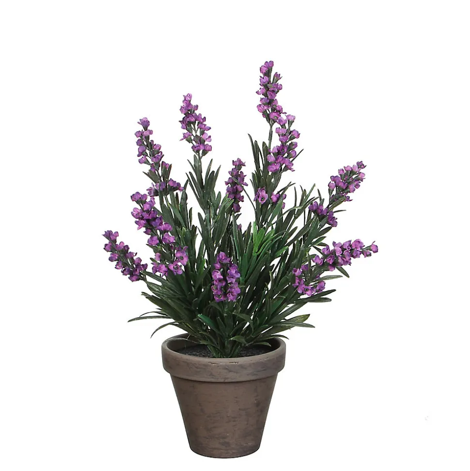 Lavande violet artificiel ø20 x h.33 cm en pot Stan gris ø11,5 cm