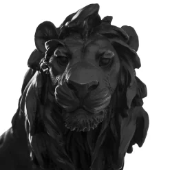 Lion en résine H31 cm noir Atmosphera