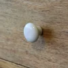 Lot 6 boutons de meuble arrondi Porcelaine Vras GoodHome blanc Ø3.2 cm