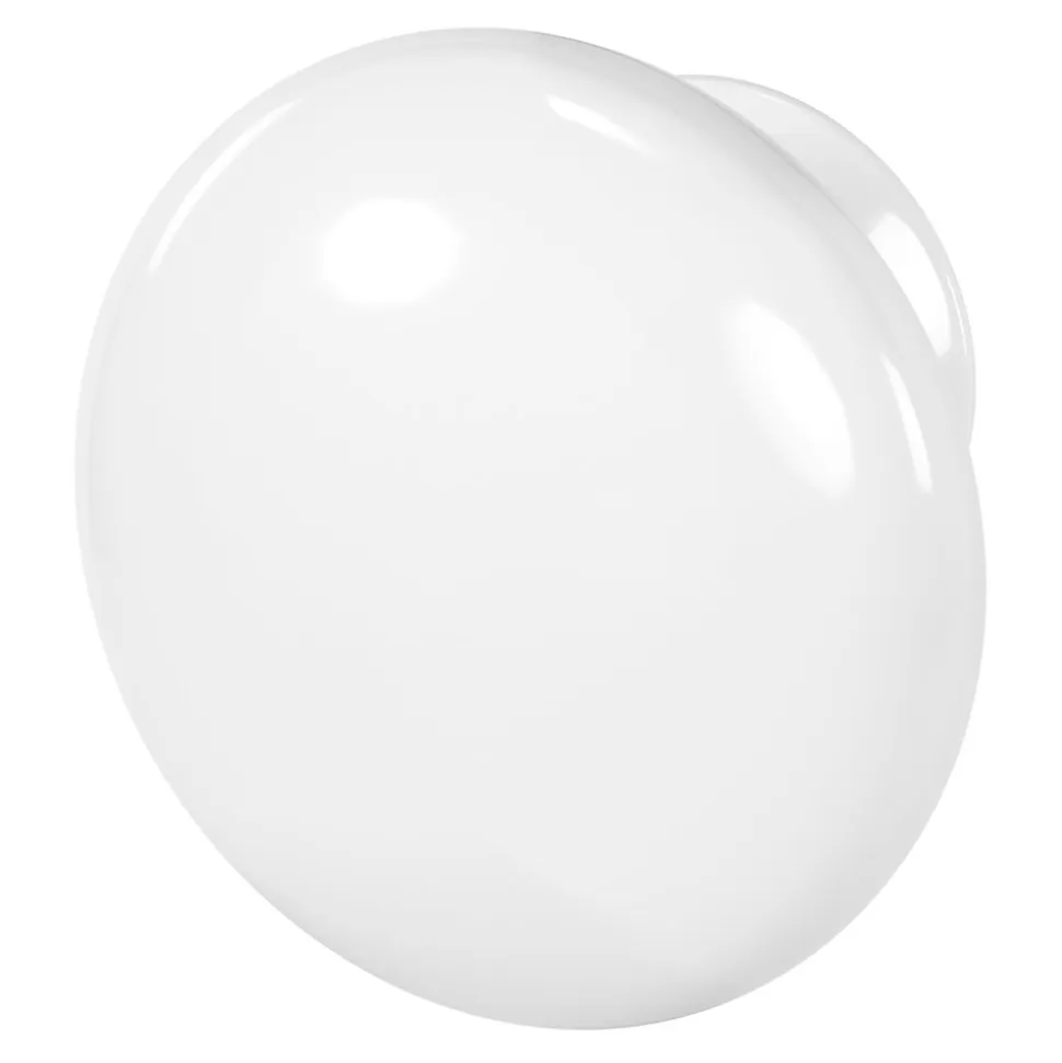 Lot 6 boutons de meuble arrondi Porcelaine Vras GoodHome blanc Ø3.2 cm