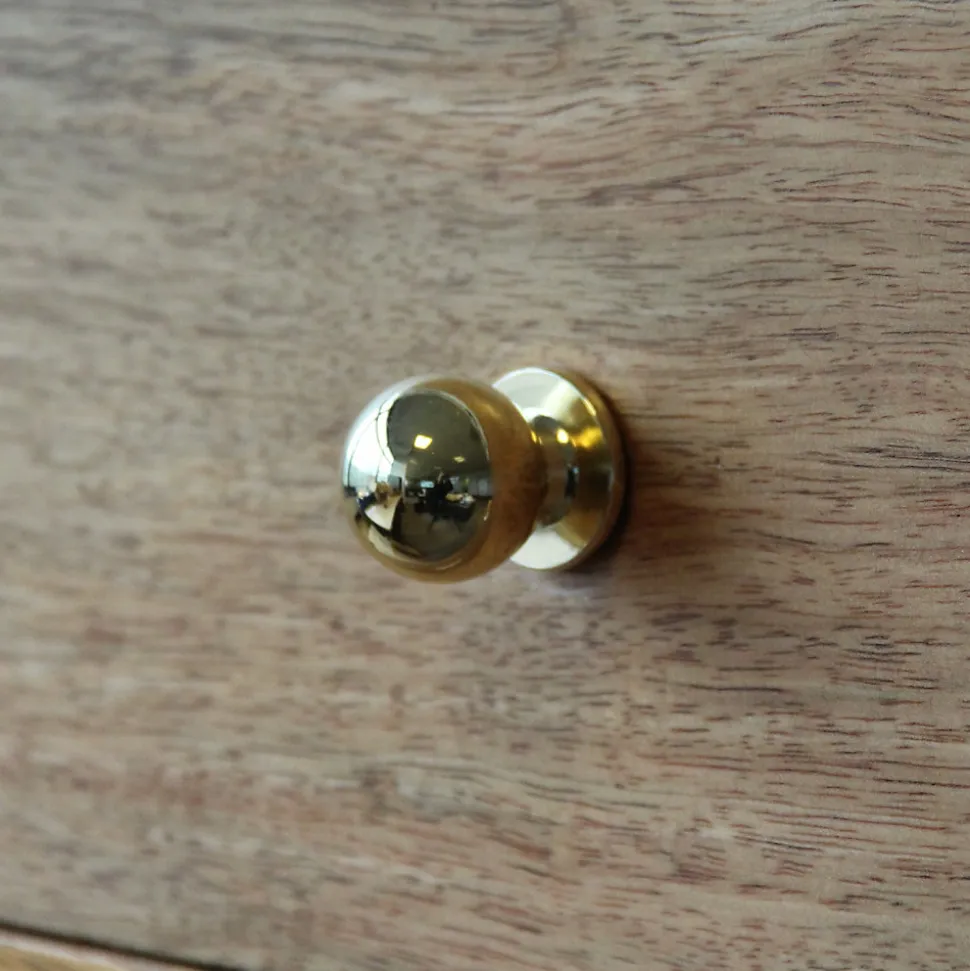 Lot 6 boutons de meuble arrondi GoodHome Tudy bleu Ø2.5cm x l.2.5cm x h. 2.5cm x p.3.1cm