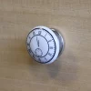 Lot 4 boutons de meuble arrondi Porcelaine Vras GoodHome noir et blanc Ø4.1cm x P.2.7cm