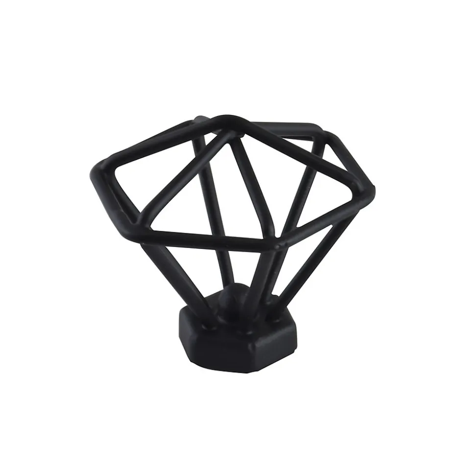 Lot 4 boutons de meuble filaire noir Ø4cm