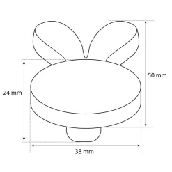 Lot 4 boutons de meuble pin blanc Chrisligne L.50 x l.38 mm