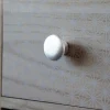 Lot 6 boutons de meuble Plastic blanc Ø3.2cm x p.2.1cm