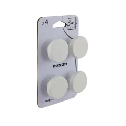 Lot 4 boutons de meuble rond blanc Ø4cm