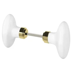 Lot 2 boutons de porte ovale GoodHome blanc l.4.2cm x h.6.5cm