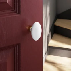 Lot 2 boutons de porte ovale GoodHome blanc l.4.2cm x h.6.5cm