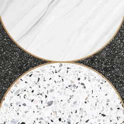 Lot 8 carreaux adhésifs décoratifs Vinyl Way Bruxelles Dada Art effet marbre noir & blanc L.20 x L.20 cm x ep.1,3 mm