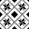 Lot 8 carreaux adhésifs décoratifs Vinyl Way St Remy Dada Art effet carreau de ciment noir & blanc L.20 x L.20 cm x ep.1,3 mm