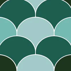Lot 8 carreaux adhésifs décoratifs Vinyl Way Marrakech Dada Art motif cercle vert L.20 x L.20 cm x ep.1,3 mm