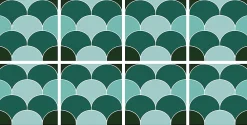 Lot 8 carreaux adhésifs décoratifs Vinyl Way Marrakech Dada Art motif cercle vert L.20 x L.20 cm x ep.1,3 mm