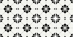 Lot 8 carreaux adhésifs décoratifs Vinyl Way Montmartre Dada Art effet carreau de ciment blanc & noir L.20 x L.20 cm x ep.1,3 mm