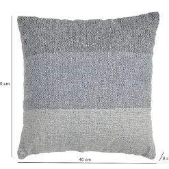 Lot 2 coussins carrés 40 x 40 cm coton brodé dégradé de bleu - ABYSS