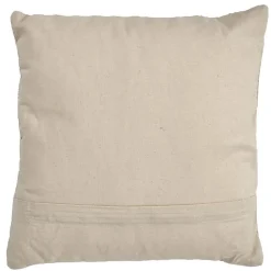 Lot 2 coussins carrés 40 x 40 cm en coton brodé lignes beige - TWINKLE