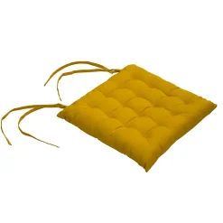 Lot 4 galettes de chaise jaune L.40 x l.40 cm