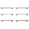 Lot 6 poignées de meuble arrondi GoodHome Minzh aluminium effet nickel satin gris l.121mm x l.25mm x H. 16mm entraxe 96mm
