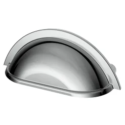 Lot 6 poignées de meuble demi-ronde GoodHome Govlin effet chromé gris l.81mm x l.30mm x H. 30mm entraxe 64mm