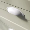 Lot 6 poignées de meuble demi-ronde GoodHome Govlin mat blanc l.81mm x l.30mm x H. 30mm entraxe 64mm