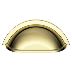 Lot 6 poignées de meuble demi-ronde GoodHome Govlin effet laiton doré l.81mm x l.30mm x H. 30mm entraxe 64mm