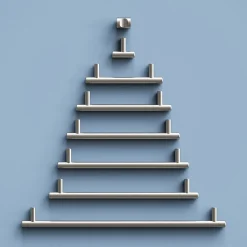 Lot 6 poignées de meuble en T GoodHome Dizel acier effet nickel satin gris l.168mm x l.12mm x H. 35mm entraxe 128mm