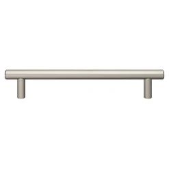 Lot 6 poignées de meuble en T GoodHome Dizel acier effet nickel satin gris l.200mm x l.12mm x H. 35mm entraxe 160mm