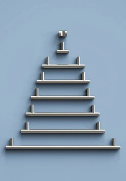 Lot 6 poignées de meuble en T GoodHome Dizel acier effet nickel satin gris l.200mm x l.12mm x H. 35mm entraxe 160mm