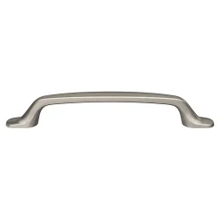 Lot 6 poignées de meuble nœud GoodHome Govlin aluminium effet nickel satin gris l.164mm x l.20mm x H. 24mm entraxe 128mm