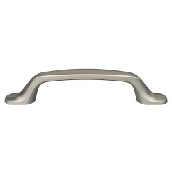 Lot 6 poignées de meuble nœud GoodHome Govlin aluminium effet nickel satin gris l.131mm x l.19mm x H. 24mm entraxe 96mm
