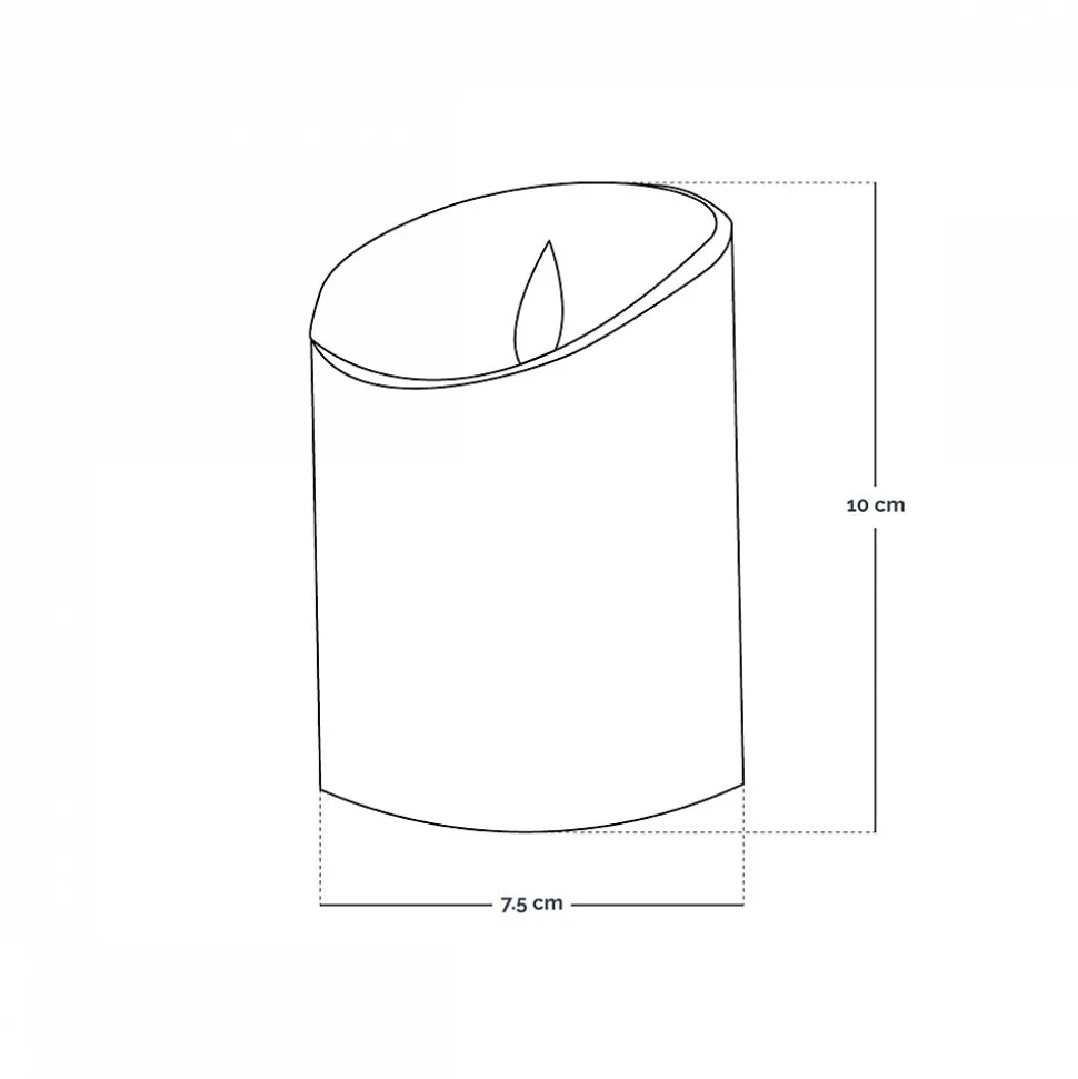 Lot de 2 bougies à LED 10 cm en cire avec télécommande, flamme vacillante - Vivezen