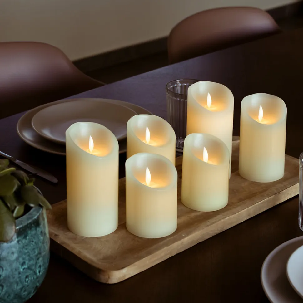 Lot de 2 bougies à LED 10 cm en cire avec télécommande, flamme vacillante - Vivezen