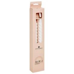 Lot de 2 bougies bâton LED twist Aloe H.22cm blanc - Atmosphera