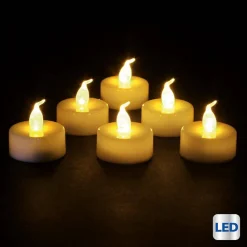Lot de 6 bougies chauffe-plats led blanc - feeric lights & christmas
