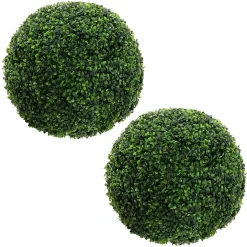 Lot de 2 boules de buis plantes en plastique ML-Design 45 cm de diamétre aspect naturel réaliste