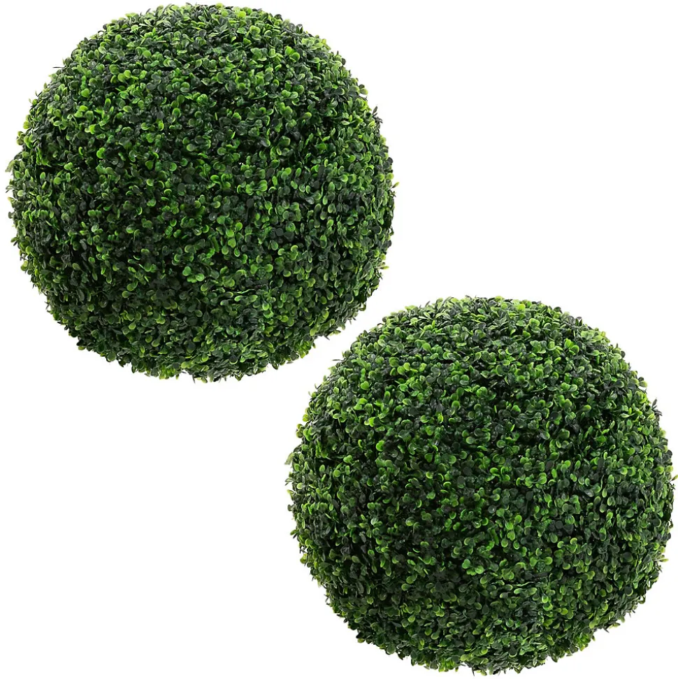 Lot de 2 boules de buis plantes en plastique ML-Design 45 cm de diamétre aspect naturel réaliste