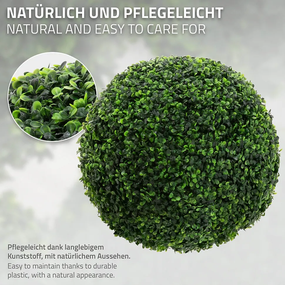 Lot de 2 boules de buis plantes en plastique ML-Design 45 cm de diamétre aspect naturel réaliste