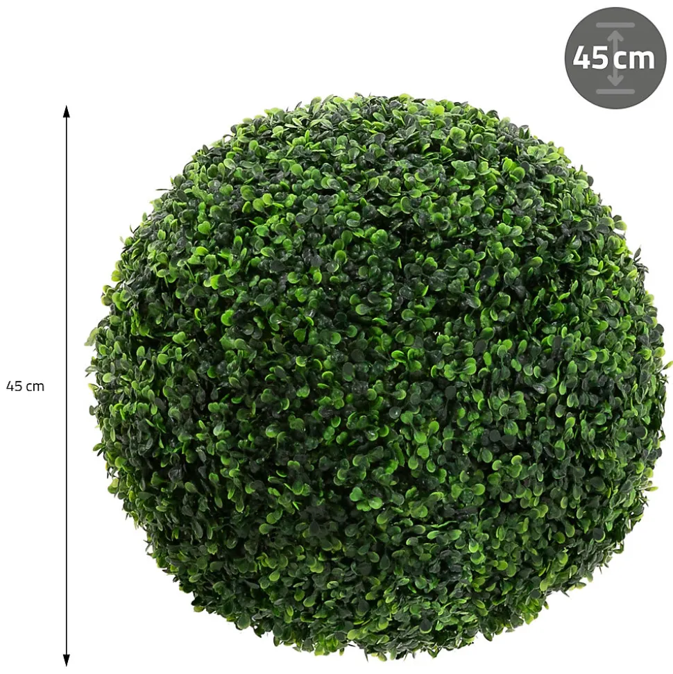 Lot de 2 boules de buis plantes en plastique ML-Design 45 cm de diamétre aspect naturel réaliste