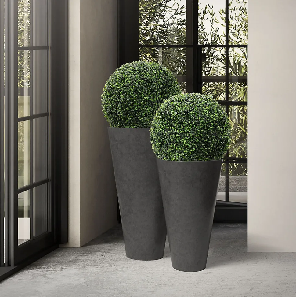 Lot de 2 boules de buis plantes en plastique ML-Design 45 cm de diamétre aspect naturel réaliste
