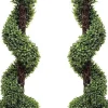 Lot de 2 Buis Artificiels en Spirale Topiaire 90 cm