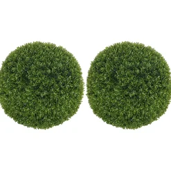 Lot de 2 buis artificiels topiaires artificielles en forme de boule dia. 40 cm PE vert