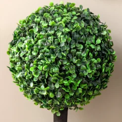 Lot de 2 buis artificiels topiaires artificielles en forme de boule dia. 20 x 60H cm pots inclus
