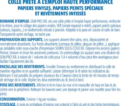 Lot de 3 colles Papiers Peints en Pâte Semin Sem-Pro XXL, Prêt à l'Emploi, Seau de 5 kg