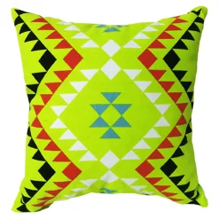 Lot de 2 coussins carrés au motif tribal vert 45 x 45 cm - TRIBE