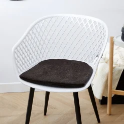 Lot de 4 coussins d'assise AZARA antidérapants noirs