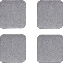 Lot de 4 coussins d'assise ROMEO, en feutre gris