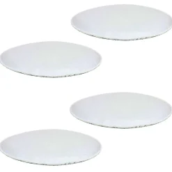 Lot de 4 coussins d'assise antidérapants LESLIE, en feutre blanc
