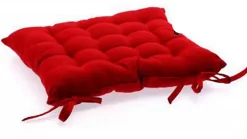 Lot de 4 Coussins de chaise en coton bordeaux, 38 x 38 cm