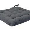 Lot de 6 Coussins de chaise en coton Gris foncé, 38 x 38 cm